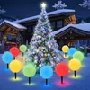 Luzes solares de Natal, 8 pacotes de luzes solares de caminho ao ar livre à prova d'água com 8 modos, decorações de Natal LED penduradas luzes globo para o Natal