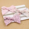 Baby Cotton Plaid Hair Bow Barn Girls Nylon Headband Floral Prints Hår Båge Huvudband Hårtillbehör Barn