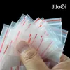 100pcs Kalın Şeffaf Küçük Plastik Poşetler Baggies Zip Zip Kilit Yeniden Yeniden Yapılabilir Net Poli Çanta Yiyecek Depolama 3*4cm20 İpek Renk Ziplock B ACGA