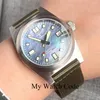 Wristwatches Tandorio MOP Dial 200m Dive Automatic Watch Men Steel 62mas Wristwatch AR Sapphire Military Clock Olive Green Nylon Strap