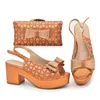 حذاء ملابس بيع حفل زفاف 2023 نساء اللون الأرجواني وحقيبة مع إكسسوارات راينستون سبيكة رجعية لامعة