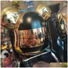 Yenilik Oyunları Yenilik Oyunları Bearbrick Daft Punk 400% 28cm Ortak Parlak Yüz Şiddet Ayı 3D ORİJİNAL SÜNENMEN GOLİK YANLI MODEL DEC DHQ8D