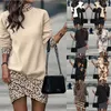 Casual Dresses Dress Fashion Woman Summer Long Sleeve Turtleneck Print Mini Sale Vestidos Drop Szest22160