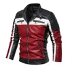 Cuir pour hommes Faux cuir hommes jaune PU veste en cuir Patchwork Biker vestes décontracté manteau à glissière mâle moto veste Slim Fit fourrure doublé vêtements d'extérieur manteau 231107