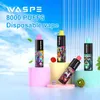 Orijinal Waspe 8000 Puf Tek Kullanılabilir Vape Kalem Pod Cihaz Puf 7000+/7K Şarj Edilebilir İsteğe Bağlı Tek Kullanımlık Elektronik Sigara