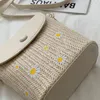 Kvällspåsar Daisy Staw Woven Crossbody Shoulder Bag For Women Handbag Bucket Ladies Summer Beach Fashion Travel Shopper Totes