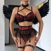 Sexy Bra And Panties Lingerie Halter Embroidery Lace Women S Underwear Transparent Skirt Erotic Brief Set Porno Costumes
