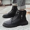 Stiefel COZOK Zipper Männer Leder Knöchel Casual Männliche Schuhe Herbst Winter High Top Outdoor Werkzeug Motorrad Mode Designer Luxus