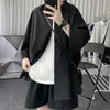 Camicie casual da uomo Coreano Oversize Moda Estate Nero Bianco Maniche corte Uomo Streetwear Loose Society Abito da uomo M 2XL 230407