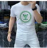 Summer New Men's T-shirts de estilo europeu diamante quente diamante merceizado algodão camiseta curta Men the Tide Trend Trend masculino de impressão compassiva de tshirts meio mangas