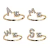 A-Z Brief Goud Kleur Metalen Verstelbare Opening Paar Ringen Initialen Naam Alfabet Vrouwelijke Creatieve Vinger Trendy Party Jewelry2950