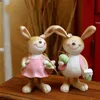 Objets décoratifs Figurines Couple Lapin Rose Décoration de Jardin Lapin de Pâques Décoration 230407