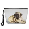 Bolsas de cosméticos cão pug cão 3d impressão feminina maquiagem de cosméticos à prova d'água bolsas de armazenamento feminino Cosmetiquero Cosmetiquero