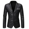 Costumes pour hommes Veste de costume rouge vif PU Manteaux Mode Vestes en cuir décontractées Noir Kaki Bleu Blazers Plus Taille M-5XL 6XL Vêtements d'extérieur