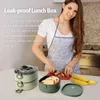 Bento Boxes Lunch Box 2000ml 3-skikt Stackbar Bento Box Sealed Leak Proof Lunch Box Microwave Safe Portable Student Staff Food Container 230407