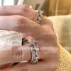 Parringar West Vivi Double Layer Löstagbar Flash Diamond Crown Ring staplad slit Ljus Ring grossist bröllop Luxury Engagement Bijoux Cjewelers