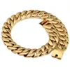 Curb Collana a catena cubana grande placcata delicata pesante Hip Hop Chunky da uomo Vendita calda in acciaio inossidabile 32mm 14k 18k oro