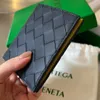 Bottegassvenetas Bag Wallet Woven 7a äkta läder Stewed Family Short Clip med höga två i en lättviktqq