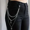Keychains Punk Pants Chain Gothic Lock And Cross For Men Women Jean Trouser Biker Multilayer Waist Chains Harajuku Goth Jewelry
