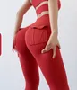 LL Yoga Suit Plush Align Leggings Fast and Free High Waisted Butt Pockets For Sexy Running Cycling Pants