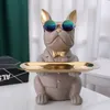 Decorative Objects Figurines Resin Cool Bulldog Figurine Coin Bank Statue Home Decoration Modern Art Storage Statue Table Living Room Decoration 230406