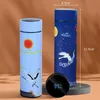 Water Bottles 450ml Chinese style intelligent water bottle Classic style LED touch screen stainless steel vacuum flame cup water bottle 230407