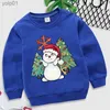 Sweats à capuche pour hommes Sweatshirts Noël Bonhomme de neige Imprimer Sweat à capuche Enfants Long Sle Noël Pull Dessin animé Anime Y2k Sudaderat Drôle Noël Filles Garçons SweatshirtL231107