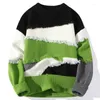 Men's Sweaters Cashmere Blend Sweater O-neck Thickened Bottom Solid Color Twisted Pattern Autumn Winter Loose Knit 4XL-M