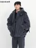 Fourrure pour hommes fausse fourrure Mauroicardi hiver épais chaud surdimensionné gris foncé Sherpa veste hommes avec capuche zippée moelleux lâche décontracté manteau en fausse fourrure d'agneau 231107