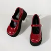 Chaussures de robe en cuir verni vin rouge belle femme grande taille 42 plate-forme talons hauts mode 8cm coin sin