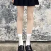 Meias femininas jk preto branco longo para lolita sólido joelho alto veludo meninas moda kawaii sexy cosplay náilon S-XL