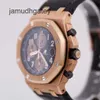 AP Szwajcarski luksusowy nadgarstek Watche Epic Royal Oak Offshore 26470or Black Faced Mens Watch 18K Rose Gold Chronograph Automatyczne mechaniczne szwajcarskie zestaw zegarków z średnica Ekux