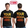 Mens camisetas seu próprio design para dois lados e imagem personalizado tshirt homens mulheres diy algodão camiseta casual customed 230406