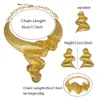 Halskette Ohrringe Set Afrikanische Frauen Nigerianische Accessoires Goldfarbener Armreif Ring