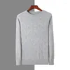 メンズセーターピュアミンクカシミア服2023秋の冬のニットプルオーバーファッション刺繍セーター韓国の贅沢