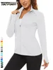 Camiseta para mujer TACVASEN UPF 50Protector solar Camisa de verano Camisa de manga larga para mujer Chaqueta informal con cremallera completa Bolsillo con cremallera Top deportivo de golf 230407