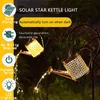 Lawn Lamps Solar Watering Can Light Hanging Kettle Lantern Light Waterproof Garden Decor Metal Retro Lamp for Outdoor Table Patio Lawn Yard P230406