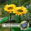 Lawn Lamps Solar Sunflowers Outside Garden Lawn Light IP65 Waterproof Solar Flowers Pathway Light for Patio Yard Wedding Holiday Decoration P230406