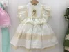 Vestidos de menina 0-8y Baby Girl Milk Milk Vintage Lace Princess Dress para feriados e batismo Eid 230407