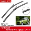 Essuie-glaces Balais d'essuie-glace avant pour Smart ForTwo W451 2007-2014 Pare-brise Fenêtre de pare-brise 23"+21" 2007 2008 2009 2010 2011 2012 2013 2014 Q231107