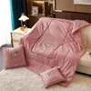 Cotton Embroidered Cushion Quilt Dual-Use Car Summer Blanket Cotton Pillow Multifunctional Summer Nap Quilt