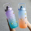 Bottiglie d'acqua Borraccia da 2 litri di grande capacità con cannuccia adatta per ragazze, bambini, donne e graziose bottiglie d'acqua per sport da viaggio 230407
