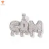 Lifeng Jewelry Mode Waterdruppel Letters Hanger ICE Out VVS Moissanite Sier Volledige diamanten hanger