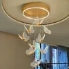 Hängslampor nordiska fjäril kristall ledande lampor inomhus belysning säng tak lampan för levande matsal sovrum