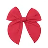 Hårtillbehör 32pc/parti 5 "Fabel Bows Nylon pannband Plaid Klipp Kid Girls Cotton Christmas Tartan Bow Hairpin Child Headwear