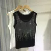 Women's Tanks Blingbling Drilling Women Camisole Large Size Patchwork Lace Sleeveless Basic Top Stretch Summer Knitting Slimming Tank Tops