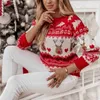 Kadın Sweaters 2023 Yeni Yıl Giysileri Aile Eşleşen Sweaters Noel Aile Çiftleri Atlamacı Sıcak Kalın Gündelik O Boyun Örgü Noel Look231107