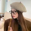 Berets Solid Color False Cashmere Knit Beret Hat For Women Girls Autumn Winter Warm Knitted Beanie Hats French Artist Painter Cap