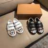 Luxury Kids Vintage plaid shoes designer girl boy rubber casual sneakers buckle strap children autumn winter baby gym sports shoe