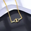 New Vintage D Letter Micro Set Zircon S925 Silver Pendant Necklace Jewelry Women Plated 18k Gold Cuban Chain Necklace for Women Wedding Party Valentine's Day Gift SPC